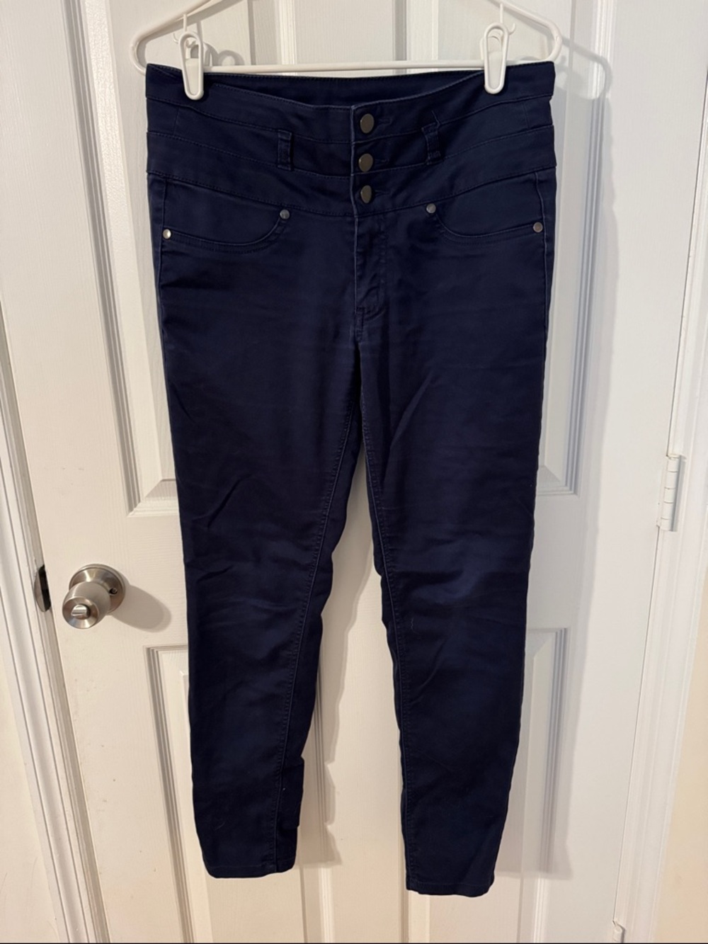 Forever 21 Navy High-Waist Cropped Pants